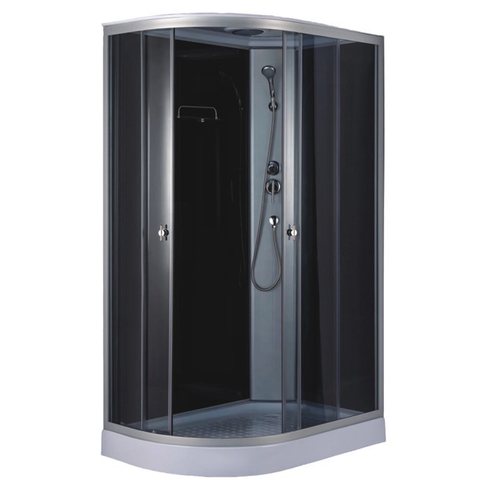 Душевая кабина Loranto 1180х780х2080 правосторонняя, черное заднее стекло, поддон 14 см, тонированное стекло 4 мм, профиль хром матовый (CS-877EATM/B-120) CS-877EATM/B-120