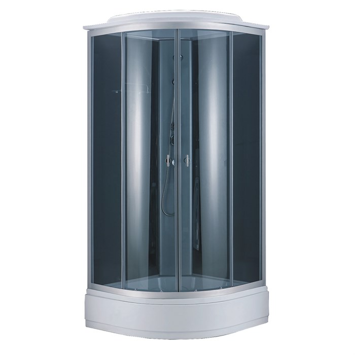 Душевая кабина Loranto 980х980х2150 черное заднее стекло, поддон 26 см, тонированное стекло 4 мм, профиль хром матовый (CS-881EA26TM/B-100) CS-881EA26TM/B-100