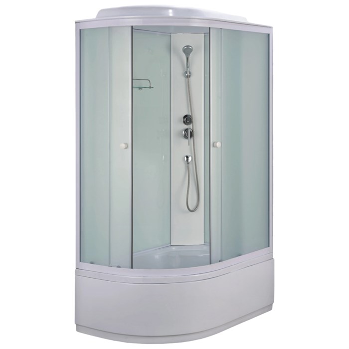 Душевая кабина Loranto 1180x780x2150 правосторонняя, белое заднее стекло, поддон 40 см, матовое стекло 4 мм, профиль белый (CS-887EDTM/W-120) CS-887EDTM/W-120