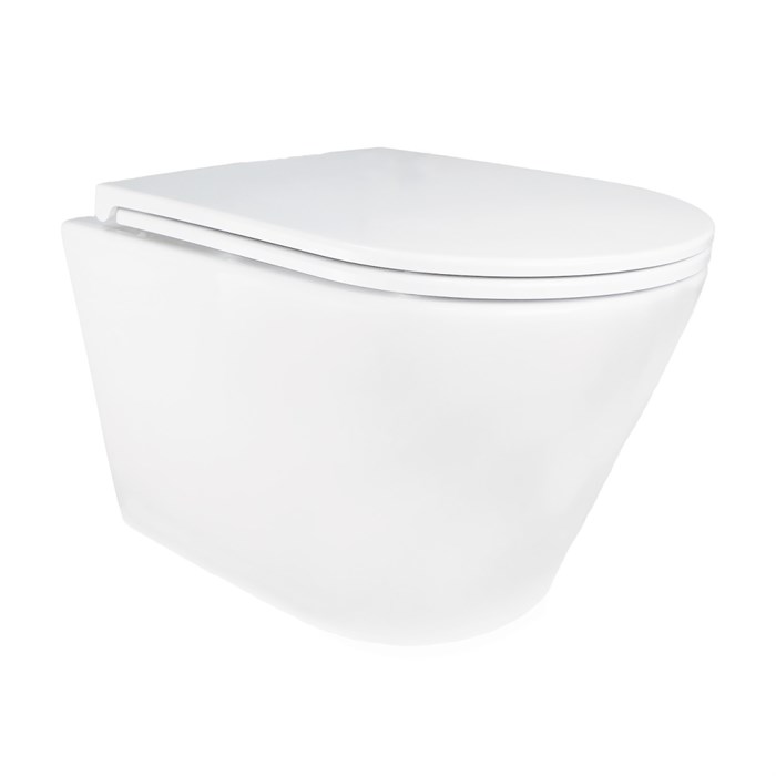 Унитаз подвесной Azario SONGO 360х520х365 безободковый, система смыва "Скрытое Торнадо", с быстросъемным сиденьем "Микролифт" (AZ-5180T-WHT) AZ-5180T-WHT