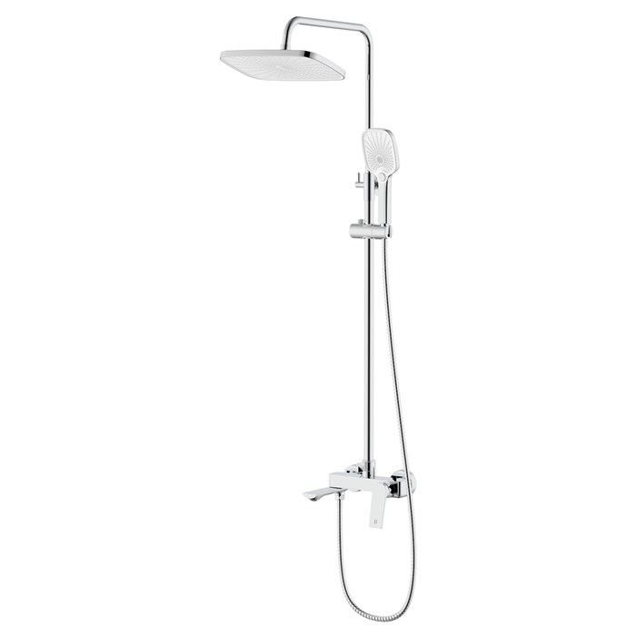 Душевая система Azario Lursy с квадратным тропическим душем, керамический картридж, шланг 150 см, хром (AZ-K2349) AZ-K2349