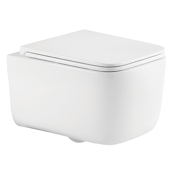 Унитаз подвесной Azario BACIO 340х485х350 безободковый, система смыва "Скрытое Торнадо", с быстросъемным сиденьем "Микролифт" (AZ-5103T-WHT) AZ-5103T-WHT