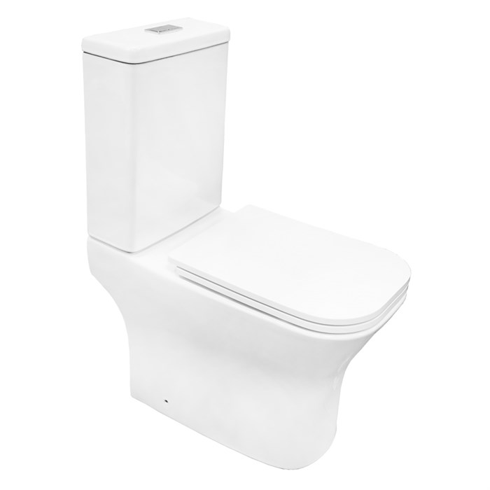 Унитаз-компакт Azario Milagro 350х650х830 напольный, безободковый, система смыва "Торнадо", быстросъемное сиденье микролифт (AZ-8502) AZ-8502