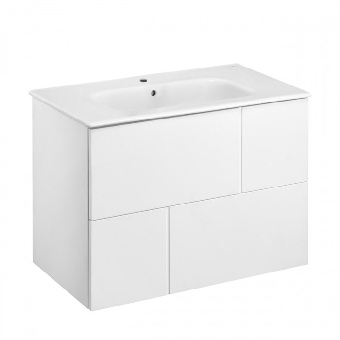 Комплект: тумба Roca Pilar 80, подвесная, 2 ящика + раковина VICTORIA-N 800х460, белый (Z.RU93.1.044.4) Z.RU93.1.044.4
