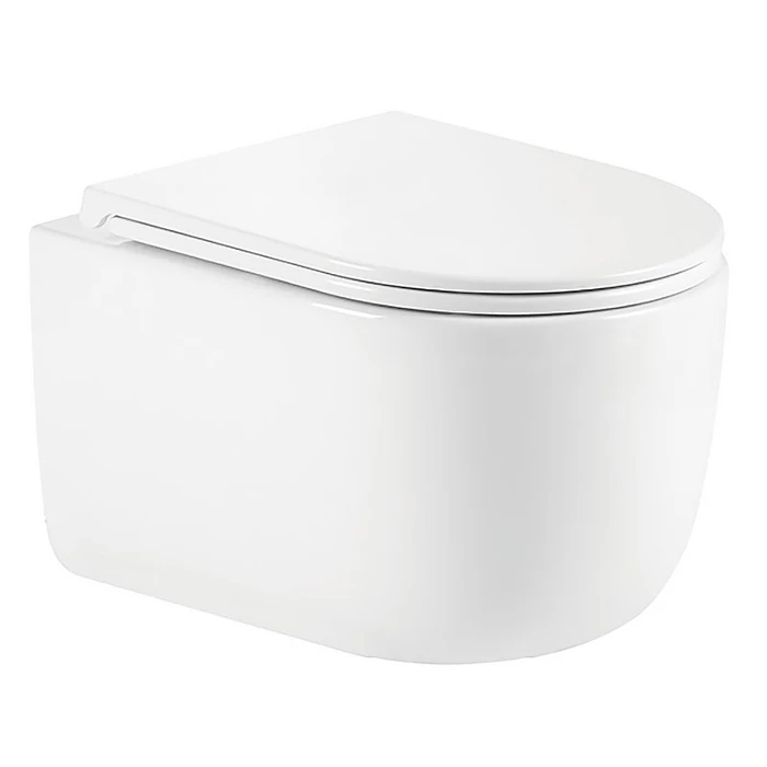 Серената - Унитаз подвесной торнадо, с сиденьем микролифт из дюропласта 485х360х350мм AZ-5101T-WHT AZ-5101T-WHT