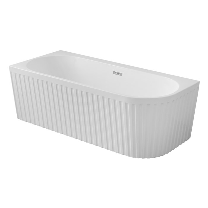 Ванна акриловая Azario LAGO GARDA 1700х750х580 пристенная, рифленая, левосторонняя,  в комплекте с сифоном и металлической рамой (AZ-6724-A2 L 17075) AZ-6724-A2 L 17075
