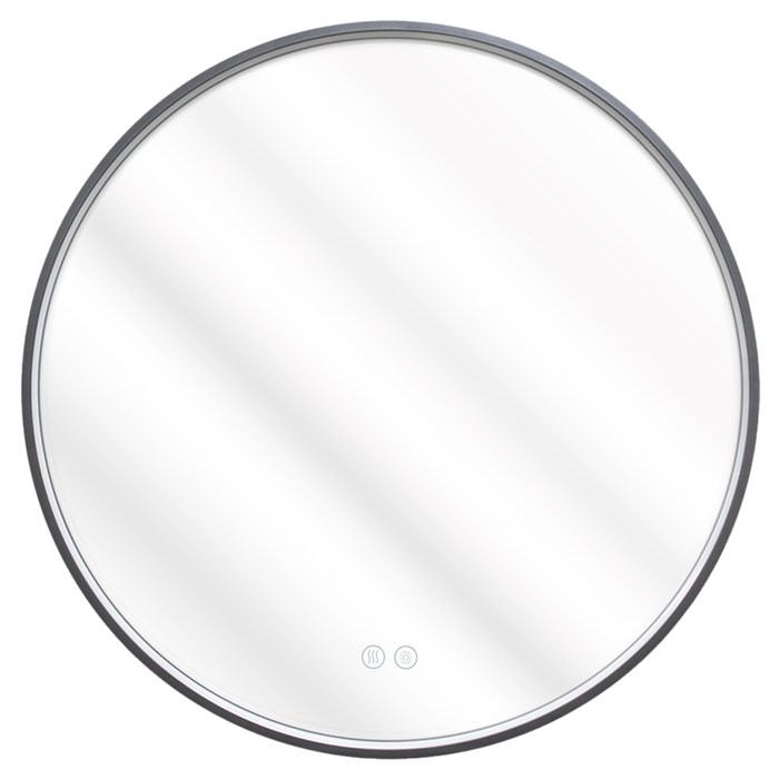 Зеркало Azario Димион D700, круглое, с подсветкой и диммером, 3 режима, сенсорный выключатель, с подогревом, серый матовый (АZ-LED010825) АZ-LED010825