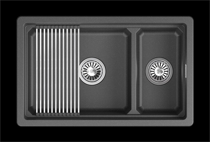Кухонная мойка GRANULA кварц (7304iU, ЧЁРНЫЙ) 7304iU, ЧЁРНЫЙ