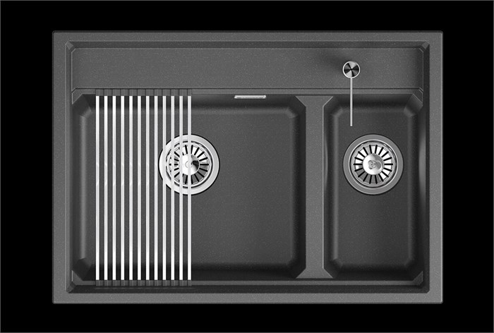 Кухонная мойка GRANULA кварц (7302i, ШВАРЦ) 7302i, ШВАРЦ