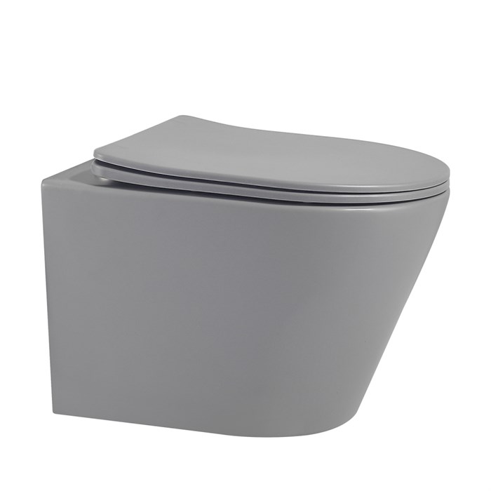 Унитаз ABBER Bequem AC1102MG подвесной серый матовый, безободковый AC1102MG