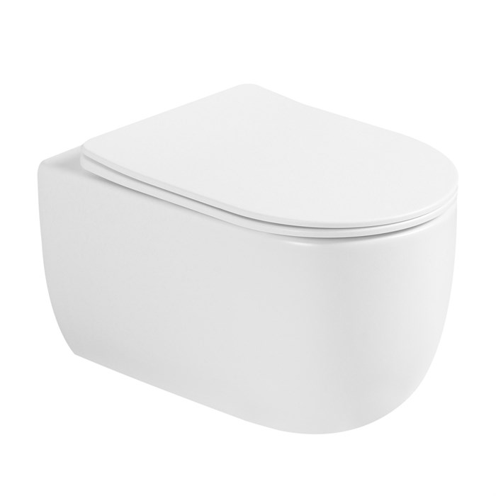 Унитаз ABBER Bequem AC1104TMW подвесной белый матовый, безободковый, смыв торнадо AC1104TMW