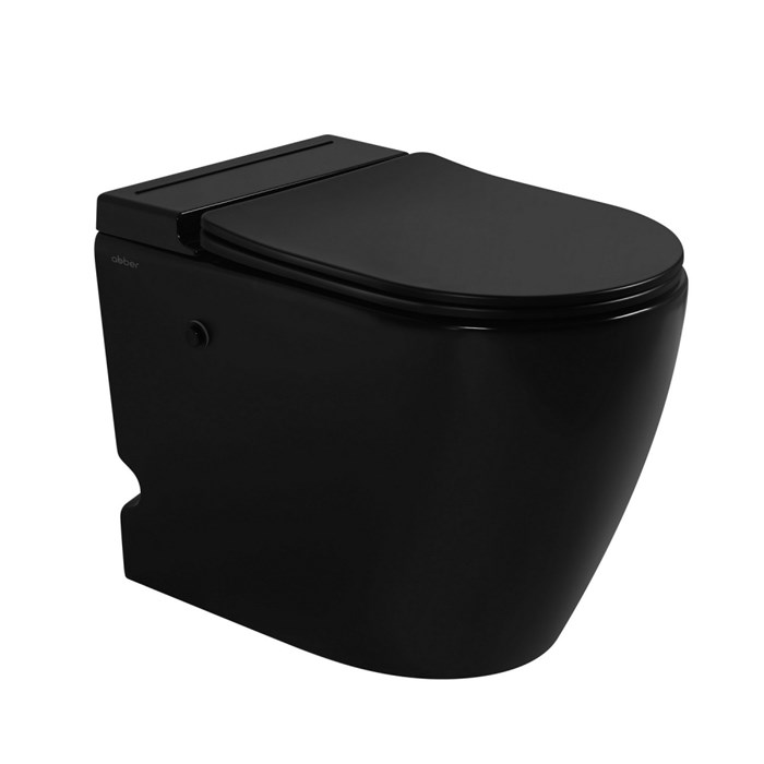 Унитаз ABBER Bequem AC1115PMB приставной черный матовый с импульсным смывом AC1115PMB