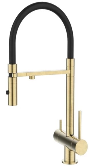 Смеситель для кухонной мойки DQ с фильтром матовое золото (DA1462507Gold) DA1462507Gold