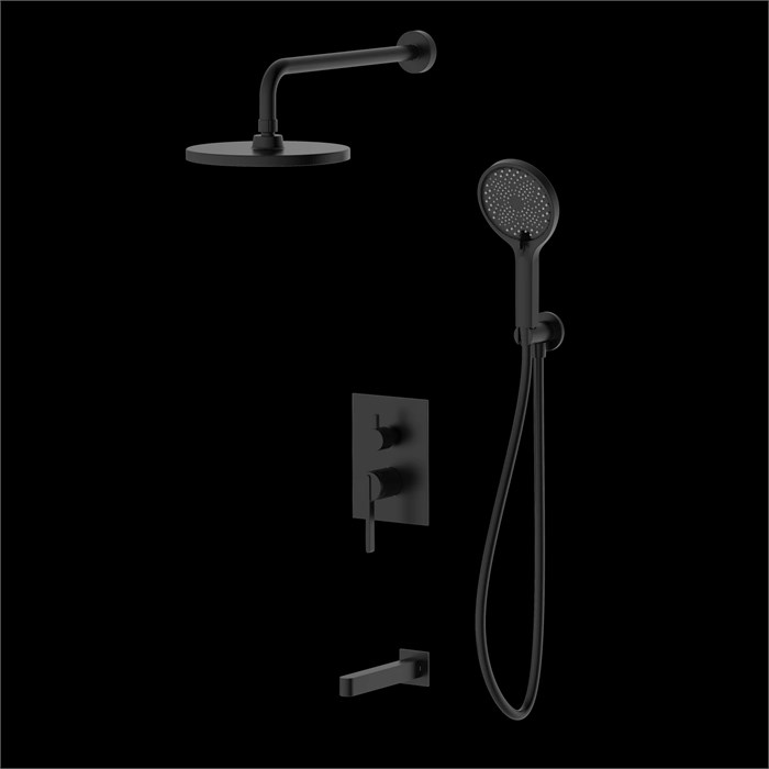 Душевая система для ванны и душа DQ Bonn встраиваемая с изливом черный (DA1705605) DA1705605