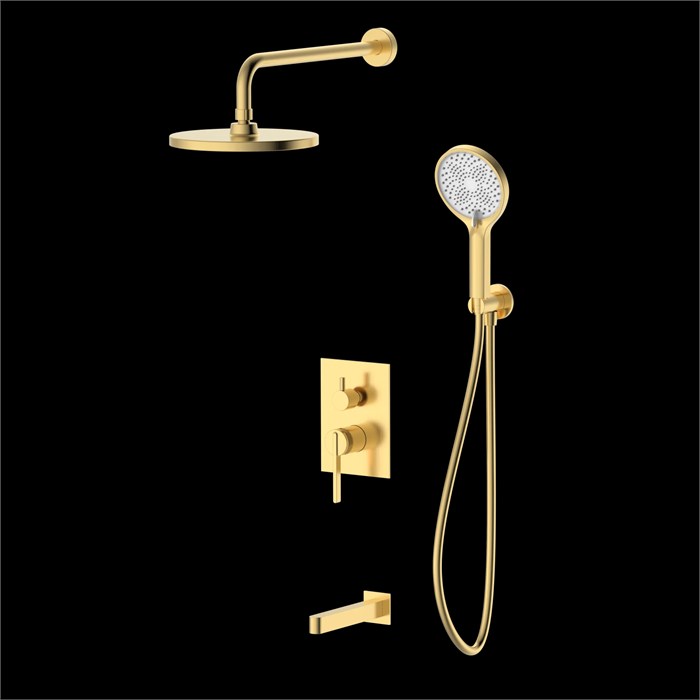 Душевая система для ванны и душа DQ Bonn встраиваемая с изливом мат.золото (DA1705607) DA1705607