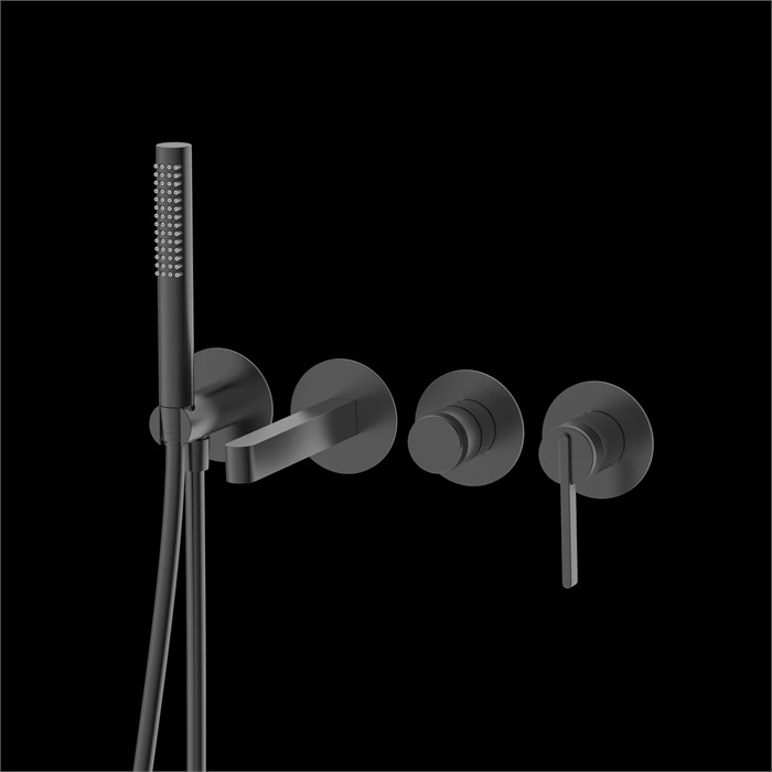 Смеситель для ванны настенный 4 отверстия DQ Bonn графит (DA1704806) DA1704806