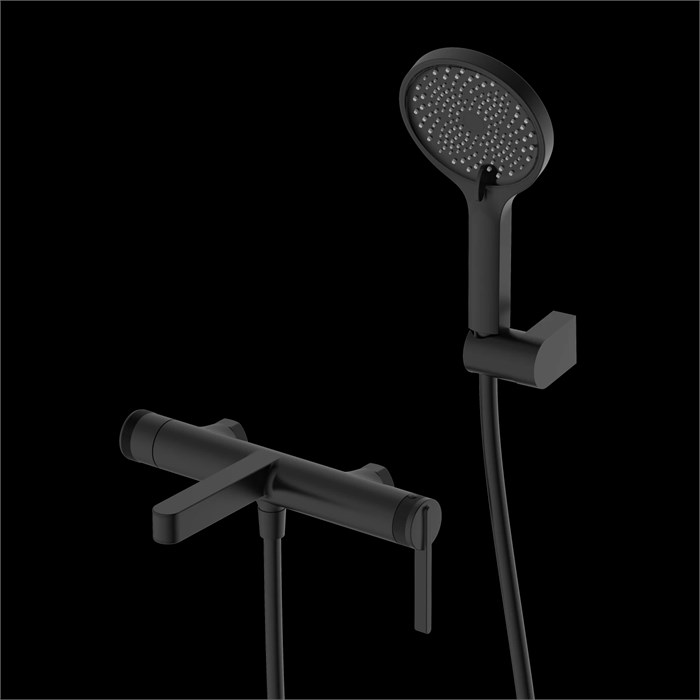 Смеситель для ванны с душем DQ Bonn короткий излив черный (DA1703205) DA1703205