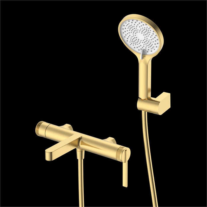 Смеситель для ванны с душем DQ Bonn короткий излив мат.золото (DA1703207) DA1703207
