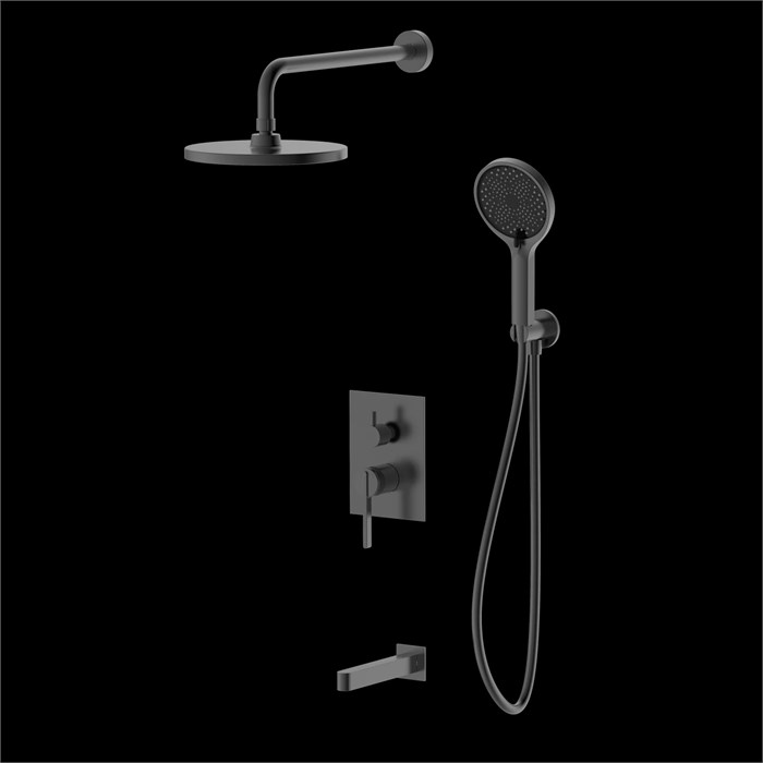 Душевая система для ванны и душа DQ Bonn встраиваемая с изливом графит (DA1705606) DA1705606