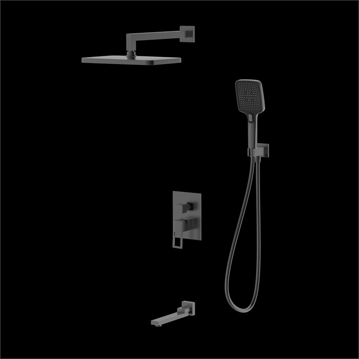 Душевая система для ванны и душа DQ Dortmund встраиваемая с изливом графит (DA1715606) DA1715606