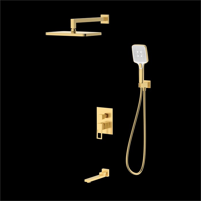 Душевая система для ванны и душа DQ Dortmund встраиваемая с изливом мат.золото(DA1715607) DA1715607