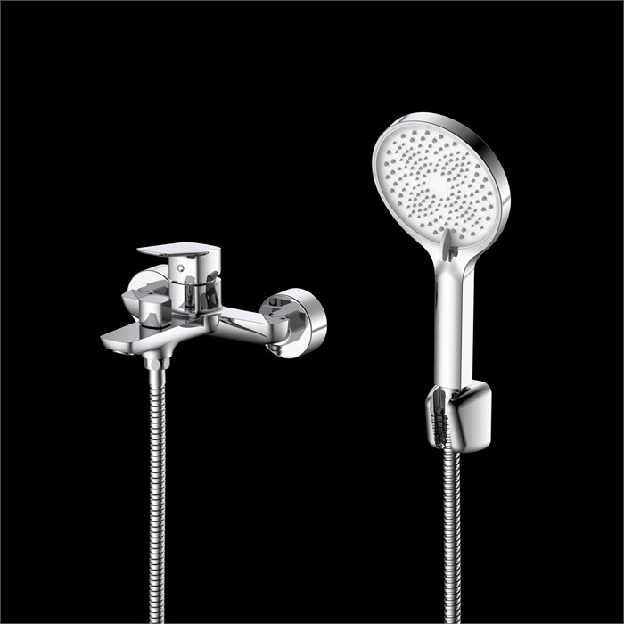 Смеситель для ванны с душем DQ Hamburg короткий излив хром (DA1743201) DA1743201