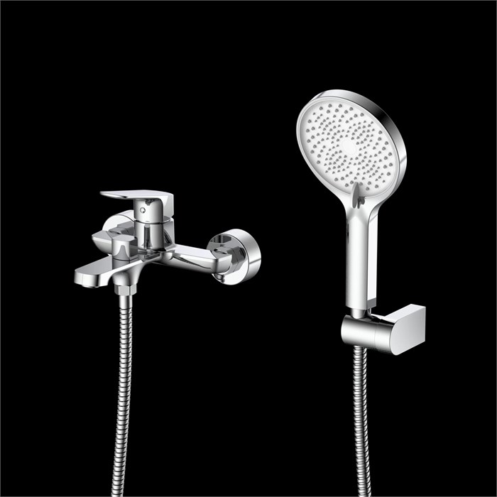 Смеситель для ванны с душем DQ Frankfurt короткий излив хром (DA1733201) DA1733201