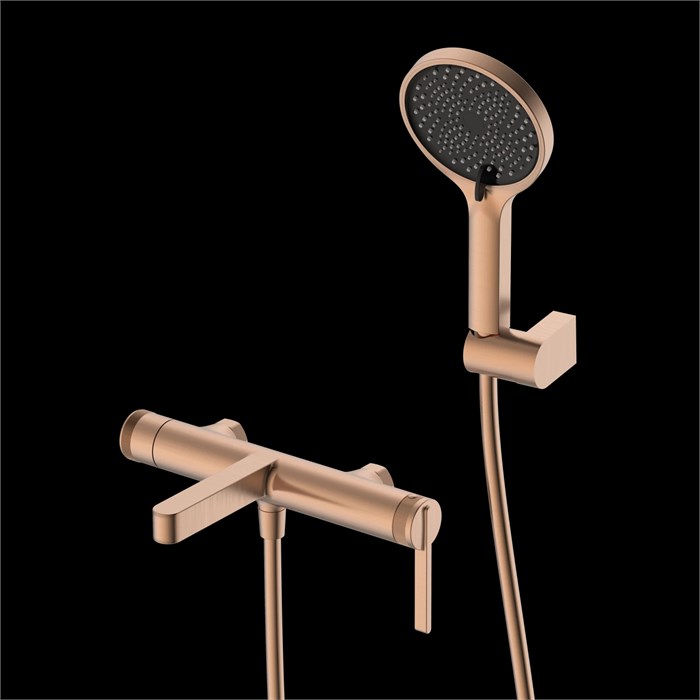 Смеситель для ванны с душем DQ Bonn короткий излив браш.роз.золото (DA1703233) DA1703233