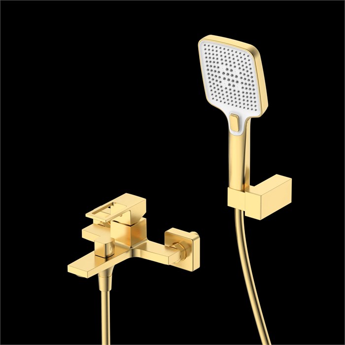 Смеситель для ванны с душем DQ Dortmund короткий излив мат.золото (DA1713207) DA1713207