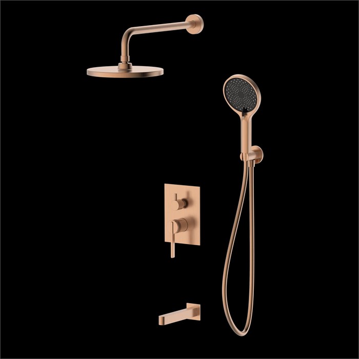 Душевая система для ванны и душа DQ Bonn встраиваемая с изливом браш.роз.золото (DA1705633) DA1705633