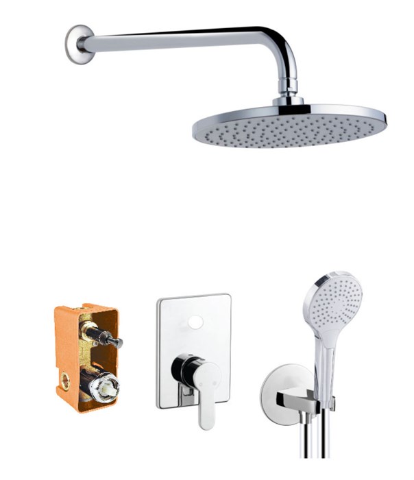 Промо-комплект встраиваемый для душа AZARIO TEVIS, хром (AZ-15490721) AZ-15490721