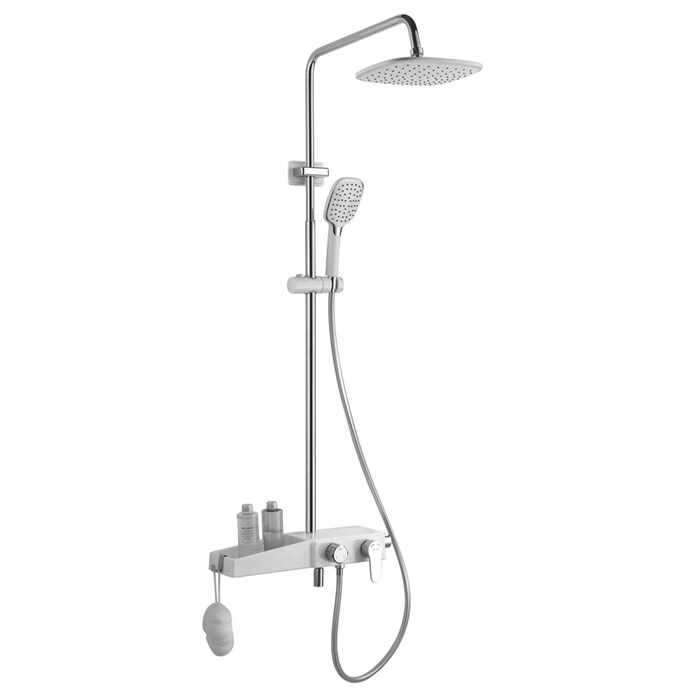 Душевая система AZARIO с поворотным изливом, керамический картридж, хром/белый (AZ-801) AZ-801