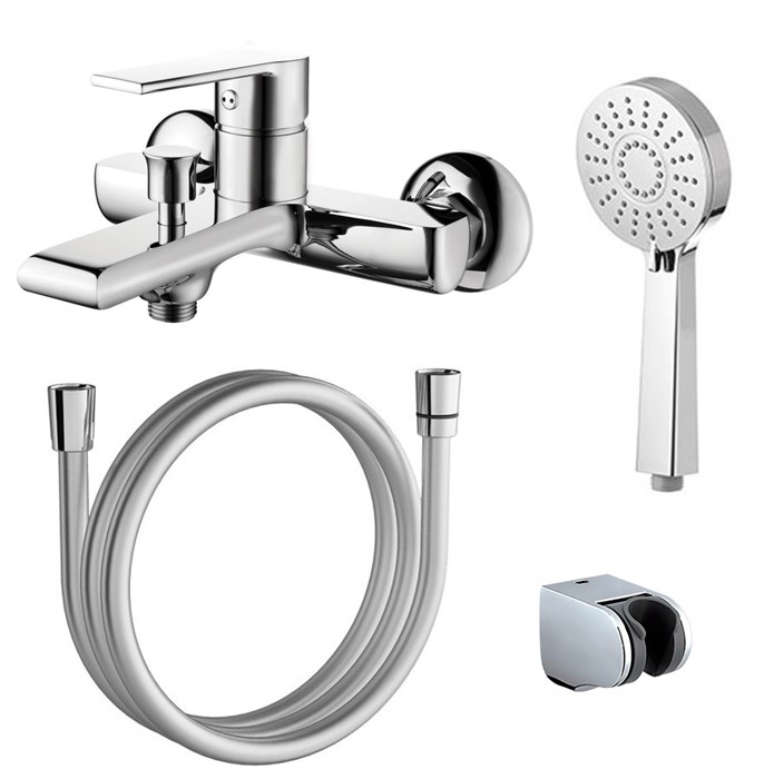 Смеситель для ванны AZARIO FARO с ручным душем, керамический картридж, хром (AZ-PS23459C) AZ-PS23459C