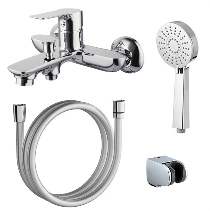 Смеситель для ванны AZARIO AVILLA с ручным душем, керамический картридж, хром (AZ-SU23394C) AZ-SU23394C