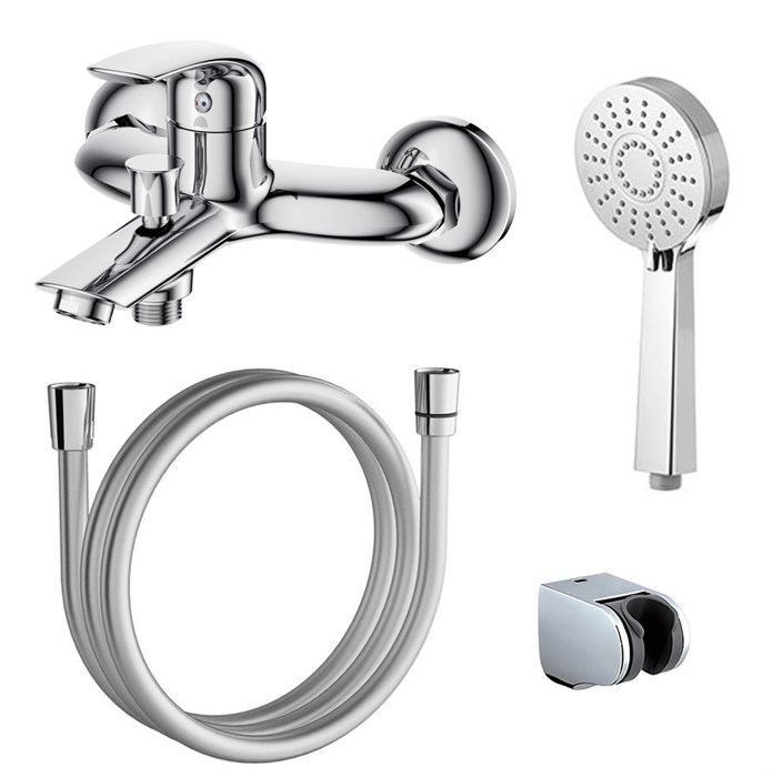 Смеситель для ванны AZARIO SINTRA с ручным душем, керамический картридж, хром (AZ-WKF238042C) AZ-WKF238042C