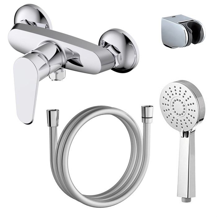 Смеситель для душа AZARIO CASTELO с ручным душем, керамический картридж, хром (AZ-VJC338274C) AZ-VJC338274C