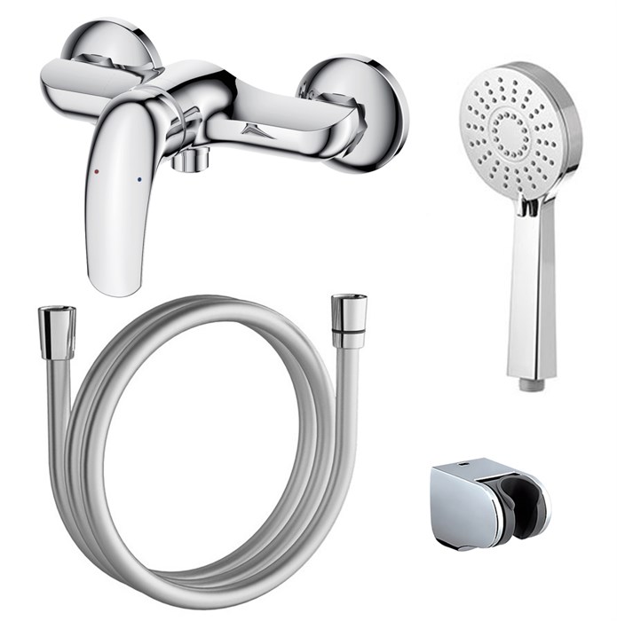 Смеситель для душа AZARIO SINTRA с ручным душем, керамический картридж, хром (AZ-WKF33361C) AZ-WKF33361C