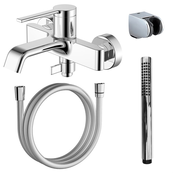 Смеситель для ванны и душа Azario VINCENTE с ручным душем, керамический картридж, хром (AZ-VRZ238326C) AZ-VRZ238326C