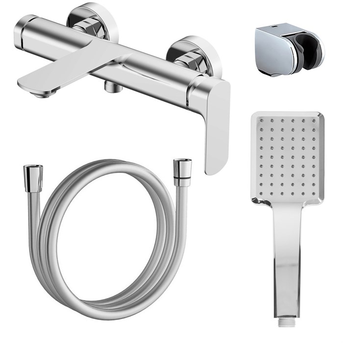 Смеситель для ванны и душа Azario ASHER с ручным душем, керамический картридж, хром (AZ-VNN238311C) AZ-VNN238311C