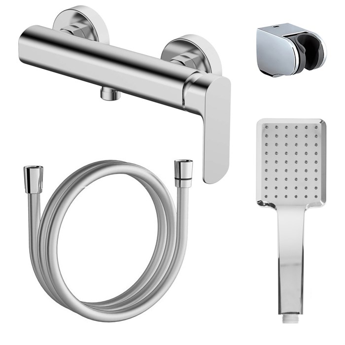 Смеситель для душа Azario ASHER с ручным душем, без излива, керамический картридж, хром (AZ-VNN338311C) AZ-VNN338311C