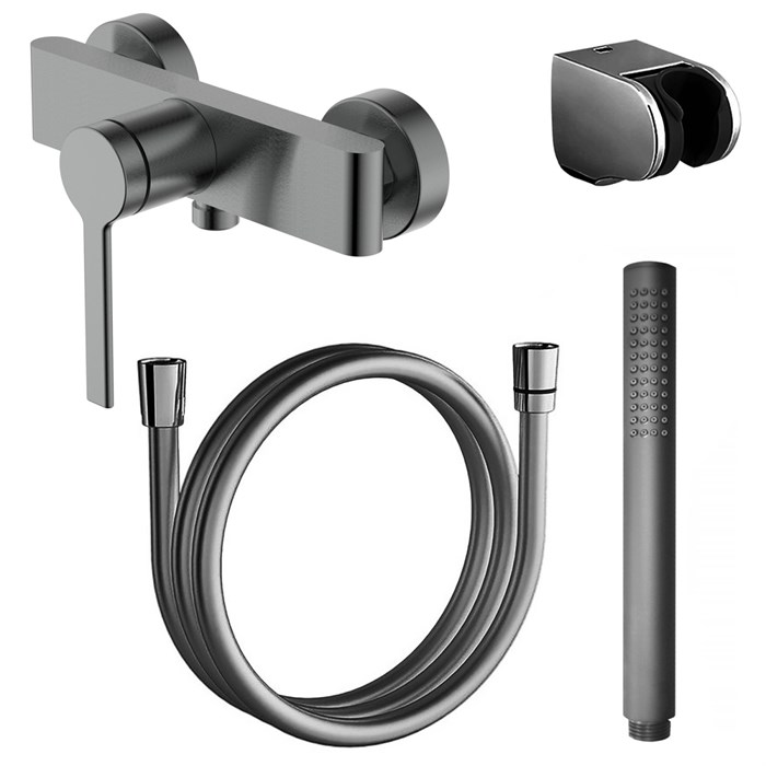 Смеситель для душа Azario VINCENTE с ручным душем, керамический картридж, без излива, графит (AZ-VRZ338326AJ) AZ-VRZ338326AJ