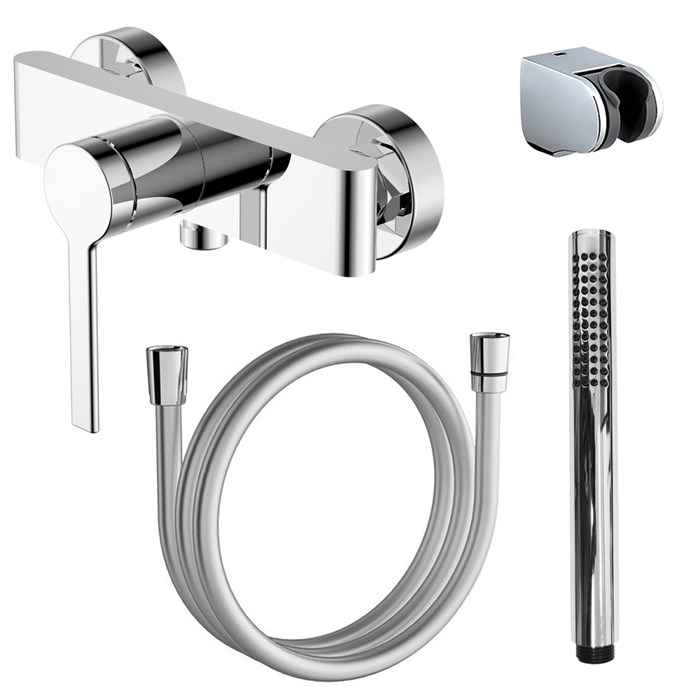 Смеситель для душа Azario VINCENTE с ручным душем, керамический картридж, без излива, хром (AZ-VRZ338326C) AZ-VRZ338326C