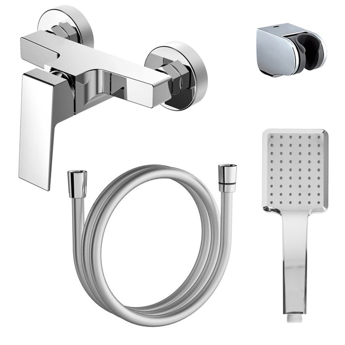 Смеситель для душа Azario EDDIE с ручным душем, керамический картридж, без излива, хром (AZ-WQY338207C) AZ-WQY338207C