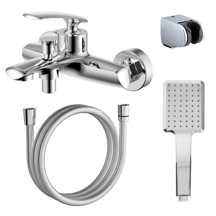 Смеситель для ванны и душа Azario REULEAUX с ручным душем, керамический картридж, хром (AZ-VWF238296C) AZ-VWF238296C