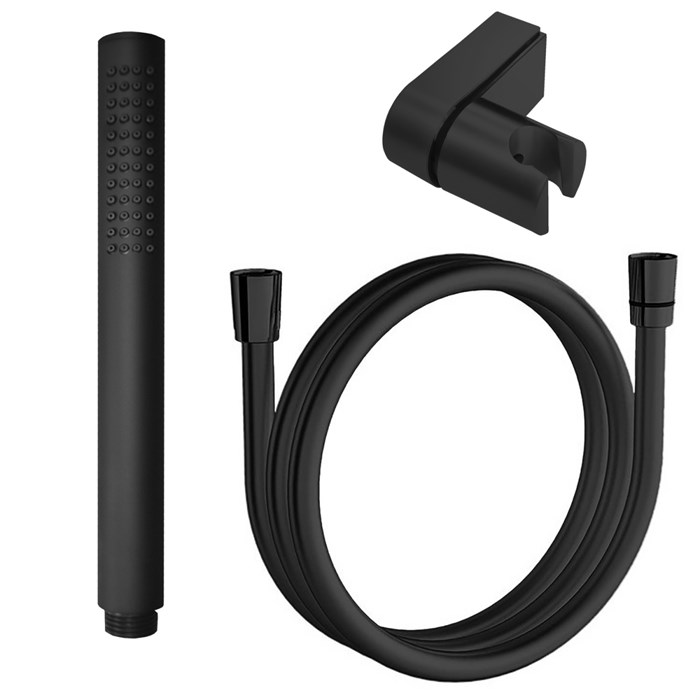 Душевой набор Azario: душевая лейка + держатель для лейки + ПВХ шланг для душа 1,2м, черный матовый (CS00088966) CS00088966