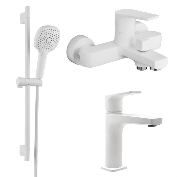Набор смесителей 3 в 1 для ванны Azario TREYA, белый матовый (AZ-156805126+AZ-156845026+AZ-157820226) AZ-156805126+AZ-156845026+AZ-157820226