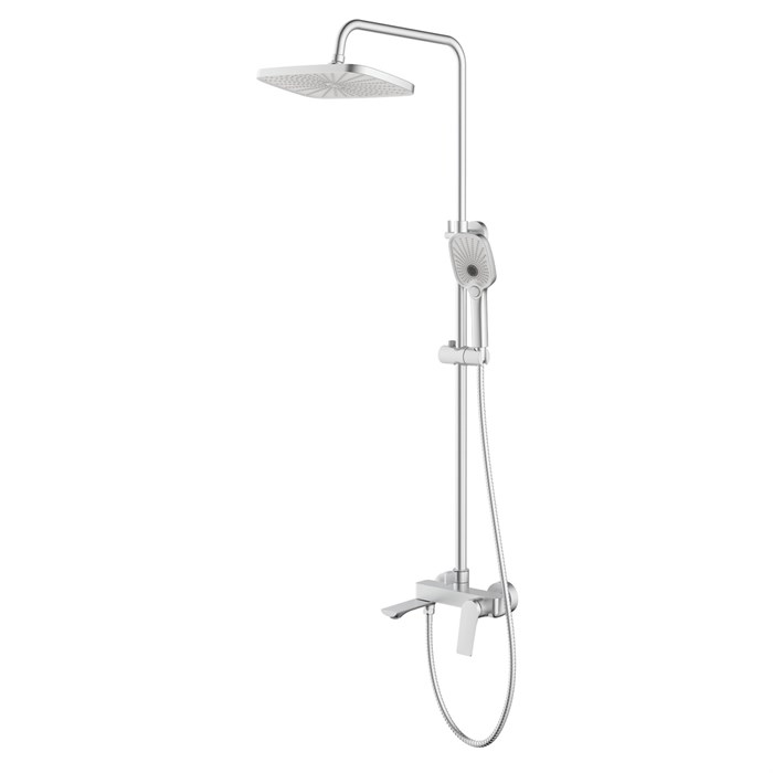 Душевая система Azario Lursy с квадратным тропическим душем, керамический картридж, шланг 150 см, сатин (AZ-K2349BN) AZ-K2349BN