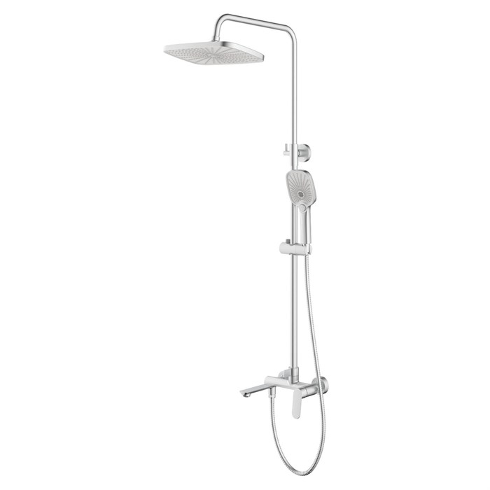 Душевая система Azario Alanti с квадратным тропическим душем, керамический картридж, шланг 150 см, сатин (AZ-K2332-1BN) AZ-K2332-1BN