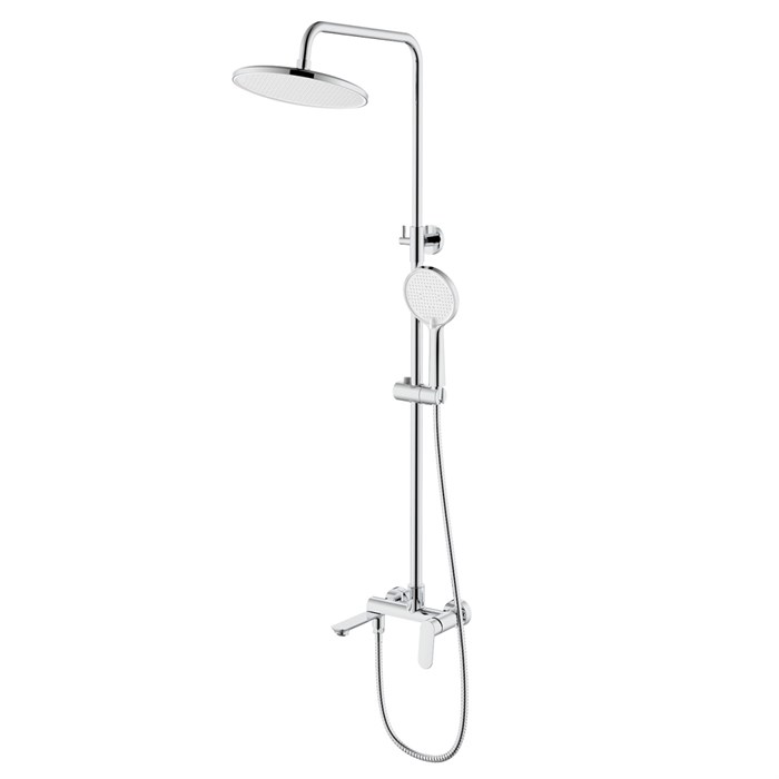 Душевая система Azario Alanti с круглым тропическим душем, керамический картридж, шланг 150 см, хром (AZ-K2332) AZ-K2332