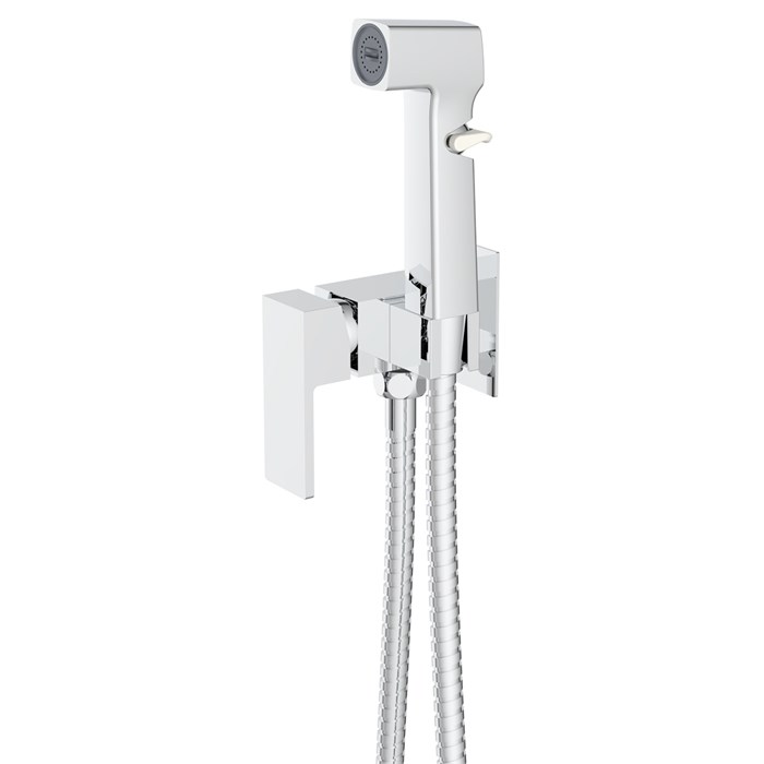 Гигиенический душ Azario Graves со смесителем, керамический картридж, скрытый монтаж, шланг 150 см, хром (AZ-KFX03) AZ-KFX03